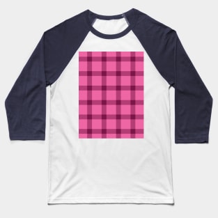 Valentine's retro tartan simple check burgundy pink Baseball T-Shirt